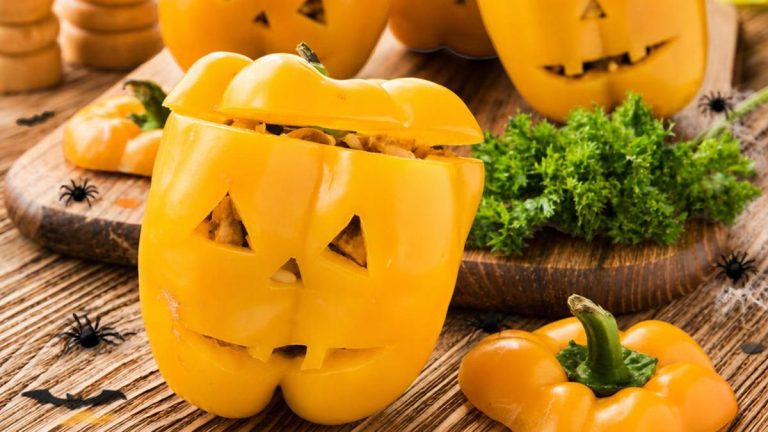 poivron jaune deco citrouille halloween