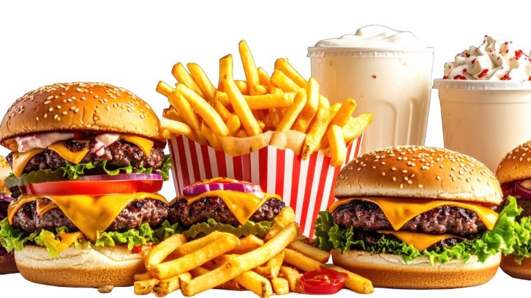 hamburgers et frittes de fast food