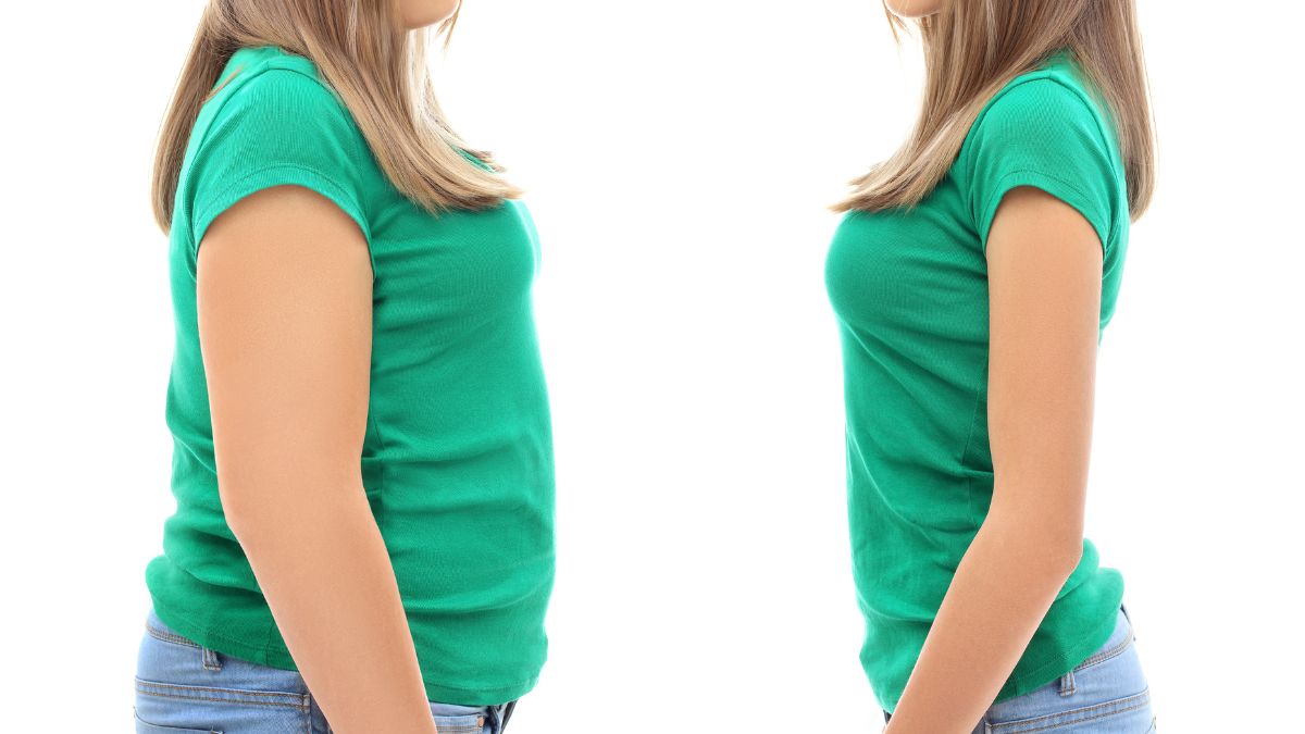femmes mince et ronde se regardent